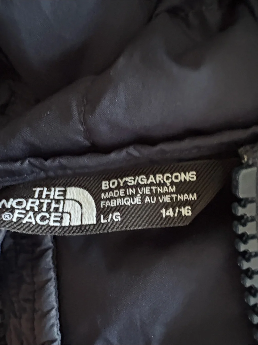 The North Face Kids Navy Quilted Hooded Puffer Jacket